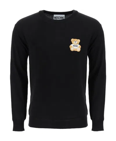 MOSCHINO MOSCHINO TEDDY BEAR PATCH CREWNECK KNITTED JUMPER
