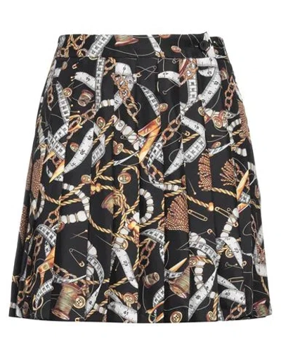 MOSCHINO MOSCHINO WOMAN MINI SKIRT BLACK SIZE 6 SILK