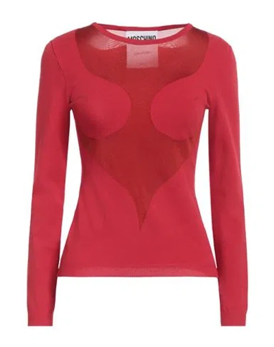 MOSCHINO MOSCHINO WOMAN SWEATER RED SIZE 12 VISCOSE, POLYESTER