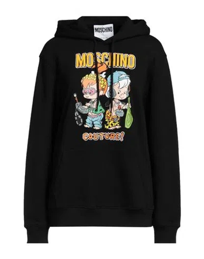 MOSCHINO MOSCHINO WOMAN SWEATSHIRT BLACK SIZE L ORGANIC COTTON