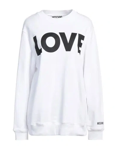 MOSCHINO MOSCHINO WOMAN SWEATSHIRT WHITE SIZE L COTTON