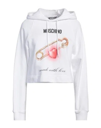 MOSCHINO MOSCHINO WOMAN SWEATSHIRT WHITE SIZE XS COTTON