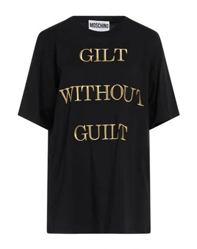 MOSCHINO MOSCHINO WOMAN T-SHIRT BLACK SIZE S COTTON