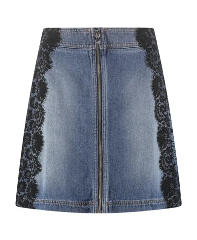 MOSCHINO ZIPPER DETAIL DENIM SKIRT