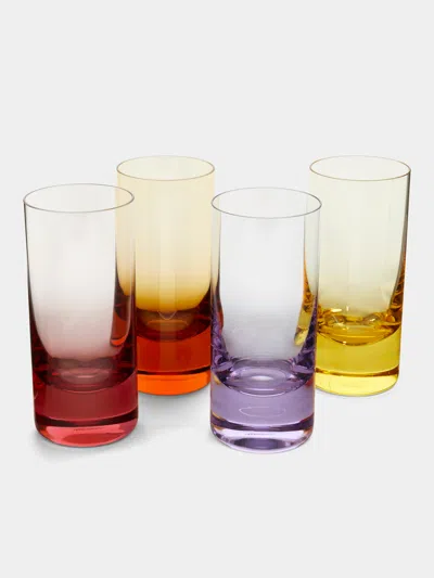 MOSER HAND-BLOWN CRYSTAL COLOURED HIGHBALLS (SET OF 4)
