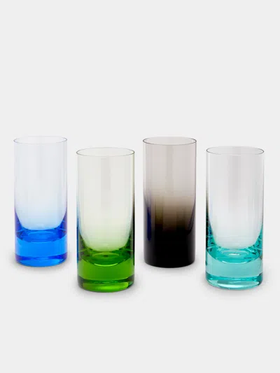 MOSER HAND-BLOWN CRYSTAL COLOURED HIGHBALLS (SET OF 4)