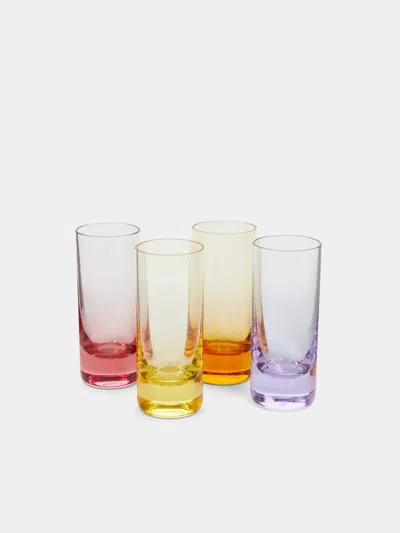 MOSER HAND-BLOWN CRYSTAL COLOURED SHOT GLASSES (SET OF 4)