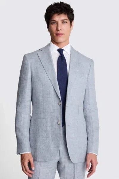 MOSS CUSTOM MADE  LIGHT BLUE LINEN SUIT