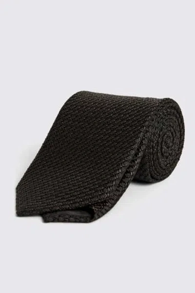 MOSS MEN'S MOSS CHOCOLATE GRENADINE BROWN SILK WEAVE TIE