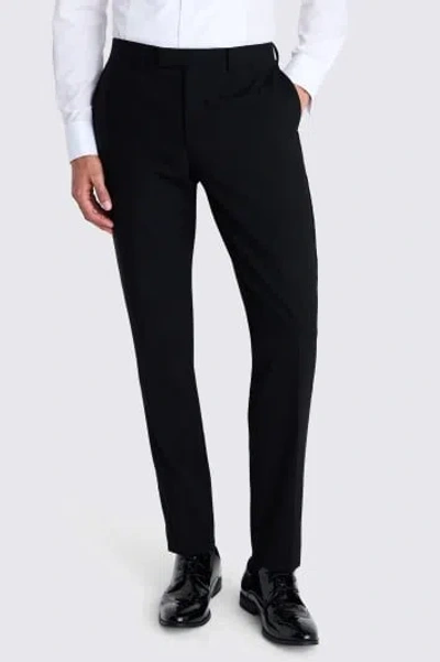 MOSS MEN'S MOSS SLIM FIT BLACK DRESS TROUSERS