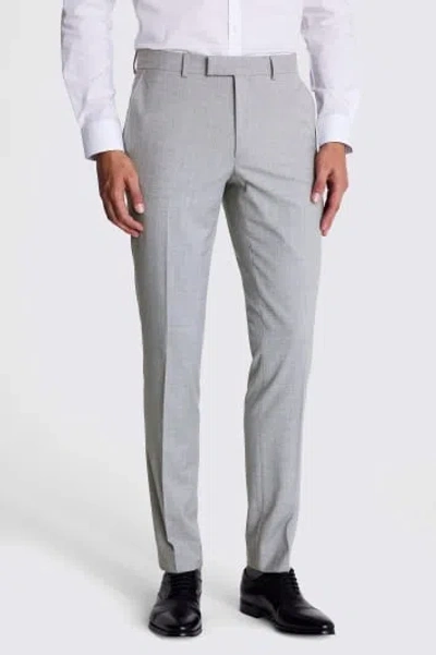 MOSS MEN'S MOSS SLIM FIT GREY STRETCH SUIT TROUSERS