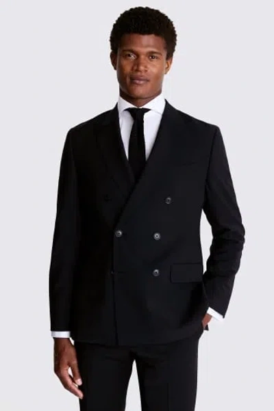 MOSS MEN'S MOSS TAILORED FIT BLACK DOUBLE BREASTED PERFORMANCE SUIT JACKET