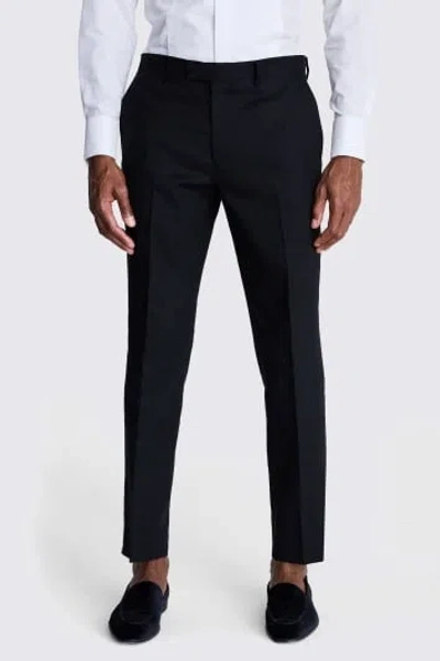 MOSS MEN'S MOSS TAILORED FIT BLACK LINEN DRESS TROUSERS