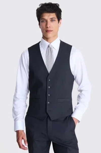 MOSS MOSS TAILORED FIT CHARCOAL STRETCH WAISTCOAT