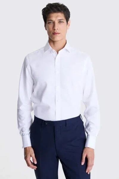 MOSS MOSS TAILORED FIT WHITE ROYAL OXFORD DOUBLE CUFF NON IRON SHIRT