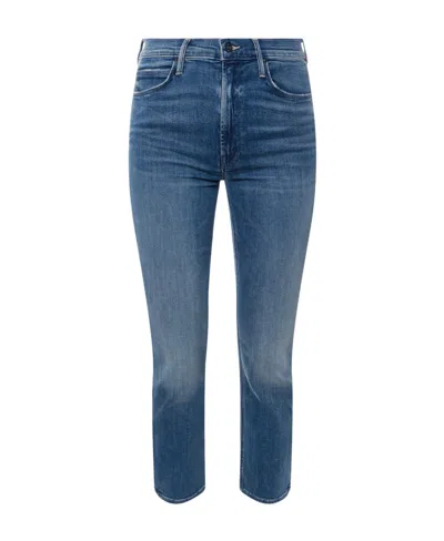 MOTHER MOTHER DAZZLER MID-RISE STRAIGHT-LEG SLIM-CUT JEANS