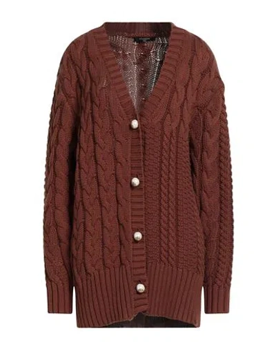 MOTHER OF PEARL MOTHER OF PEARL WOMAN CARDIGAN BROWN SIZE M/L ORGANIC COTTON, WOOL