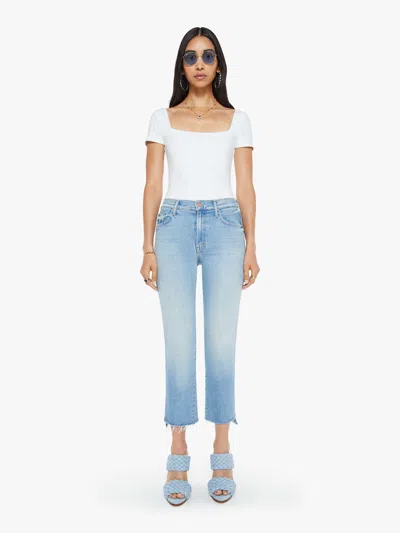 MOTHER THE INSIDER CROP STEP FRAY CAN YOU DIG IT? JEANS IN LIGHT BLUE - SIZE 29