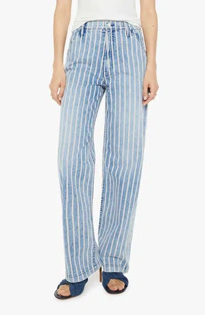 MOTHER MOTHER THE STUD FINDER SNEAK STRIPE WIDE LEG JEANS