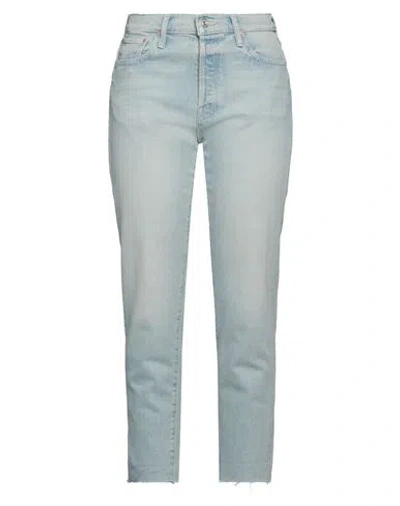 MOTHER MOTHER WOMAN JEANS BLUE SIZE 29 COTTON, ELASTANE