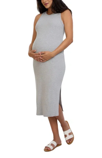 MOTHERHOOD MATERNITY MOTHERHOOD MATERNITY CREW NECK SLEEVELESS RACERBACK MATERNITY MIDI DRESS