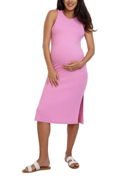 MOTHERHOOD MATERNITY MOTHERHOOD MATERNITY CREW NECK SLEEVELESS RACERBACK MATERNITY MIDI DRESS
