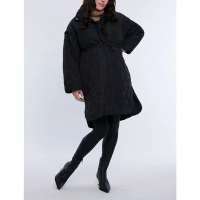 MOTHERHOOD MATERNITY MOTHERHOOD MATERNITY WOVEN FULL-ZIP LONG SLEEVE QUILTED PUFFER JACKET