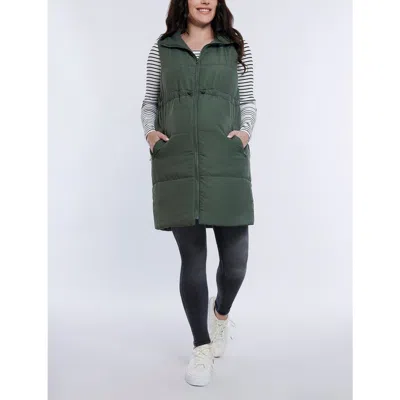 MOTHERHOOD MATERNITY MOTHERHOOD MATERNITY WOVEN FULL-ZIP SLEEVELESS QUILTED PUFFER VEST
