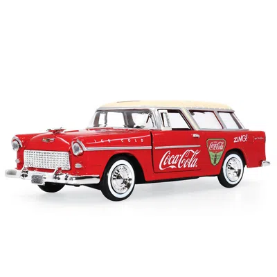 MOTORCITY CLASSICS 1955 CHEVROLET BEL AIR NOMAD RED WITH WHITE TOP COCA-COLA 1-24 DIECAST MODEL CAR