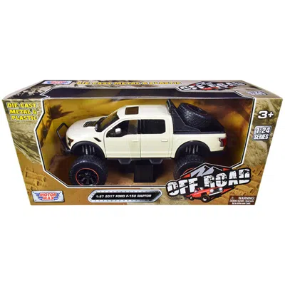 MOTORMAX 1-27 SCALE OFF ROAD CREAM 2017 FORD F-150 RAPTOR PICKUP TRUCK DIECAST MODEL