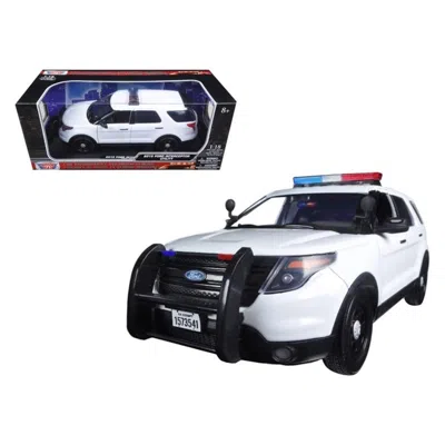 MOTORMAX 1 BY 18 SCALE DIECAST 2015 FORD PI UTILITY INTERCEPTOR PLAIN WHITE POLICE CAR WITH LIGHT BAR MODEL C