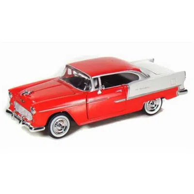 MOTORMAX 1 BY 24 1955 CHEVROLET BEL AIR DIECAST MODEL CAR, RED
