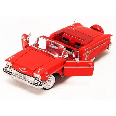 MOTORMAX 1 BY 24 1958 CHEVROLET IMPALA DIECAST CAR MODEL - RED
