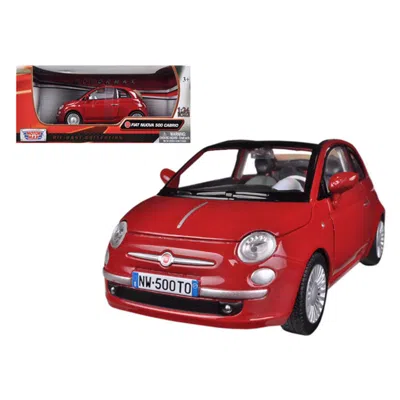 MOTORMAX 1 BY 24 FIAT 500 NUOVA CABRIO DIECAST MODEL CAR - RED
