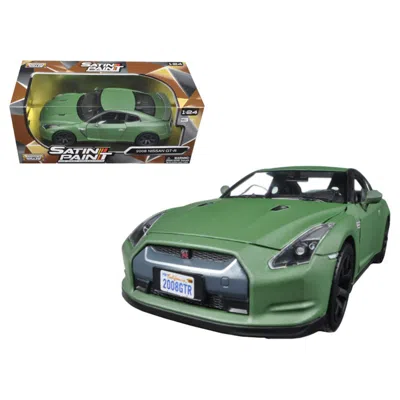 MOTORMAX 1 BY 24 SCALE DIECAST 2008 NISSAN GT-R R35 MATT GREEN MODEL CAR