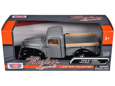 MOTORMAX 1942-47 FORD "JAILBAR" PICKUP TRUCK GRAY AND BLACK "TIMELESS LEGENDS" SERIES 1/24 DIECAST MODEL CAR 