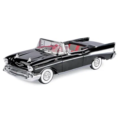 MOTORMAX 1957 CHEVROLET BEL AIR CONVERTIBLE BLACK JAMES BOND 007 DR. NO 1962 MOVIE 1-18 DIECAST MODEL CAR