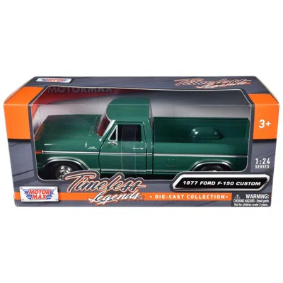 MOTORMAX 1977 FORD F-150 CUSTOM PICKUP TRUCK GREEN TIMELESS LEGENDS SERIES 1-24 SCALE DIECAST MODEL CAR