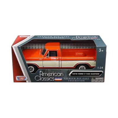 MOTORMAX 1979 FORD F-150 CUSTOM PICKUP TRUCK - ORANGE & CREAM