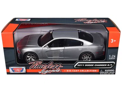 MOTORMAX 2011 DODGE CHARGER R/T HEMI SILVER 1/24 DIECAST MODEL CAR BY MOTORMAX