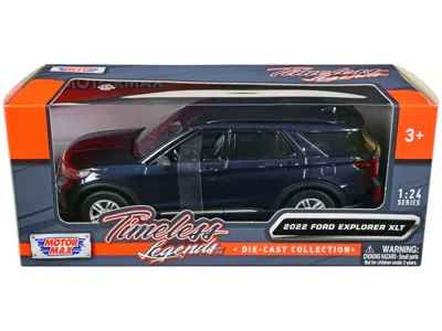 MOTORMAX 2022 FORD EXPLORER XLT DARK BLUE METALLIC "TIMELESS LEGENDS" SERIES 1/24 DIECAST MODEL CAR BY MOTORM