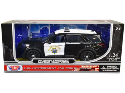 MOTORMAX 2022 FORD POLICE INTERCEPTOR UTILITY "CALIFORNIA HIGHWAY PATROL" BLACK AND WHITE 1/24 DIECAST MODEL 