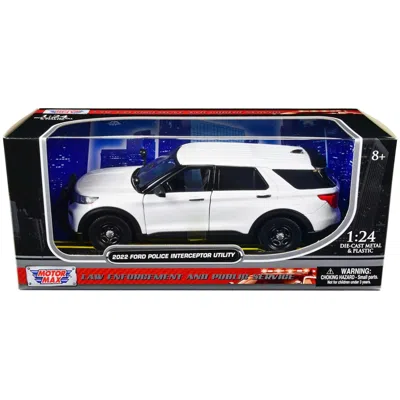 MOTORMAX 2022 FORD POLICE INTERCEPTOR UTILITY UNMARKED SLICK-TOP 1 BY 24 SCALE DIECAST MODEL CAR, WHITE