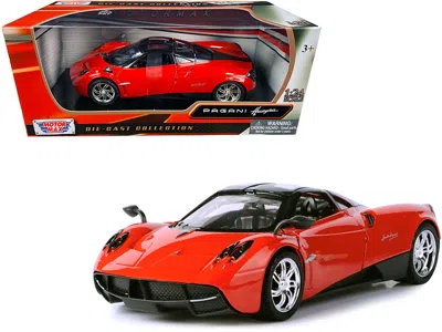 MOTORMAX PAGANI HUAYRA BRIGHT RED WITH CHROME WHEELS 1/24 DIECAST MODEL CAR BY MOTORMAX