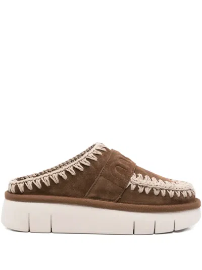 MOU 45MM SUEDE PLATFORM MULES