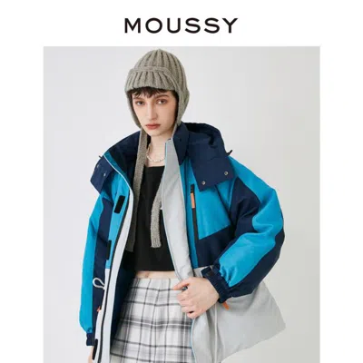MOUSSY MOUSSY 秋季山系户外风工装撞色连帽羽绒服028FAZ30-5540