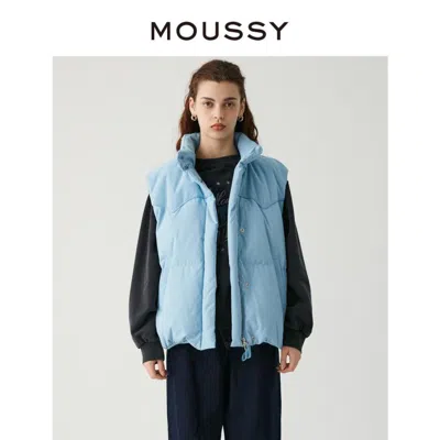 MOUSSY MOUSSY 冬季简约休闲拼接面料羽绒服背心028GAZ30-5950