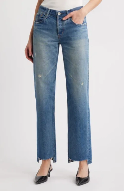 MOUSSY VINTAGE MOUSSY VINTAGE BETHPAGE STEP RAW HEM STRAIGHT LEG JEANS