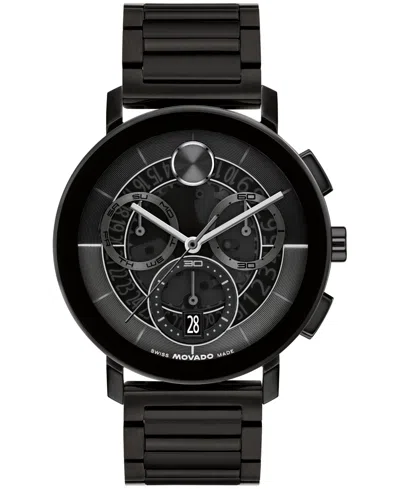 MOVADO MEN'S BOLD EVOLUTION 2.0 SWISS QUARTZ CHRONO IONIC PLATED BLACK STEEL WATCH, 42MM