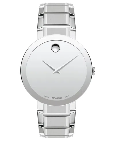 MOVADO MEN'S SWISS SAPPHIRE STAINLESS STEEL BRACELET WATCH 39MM